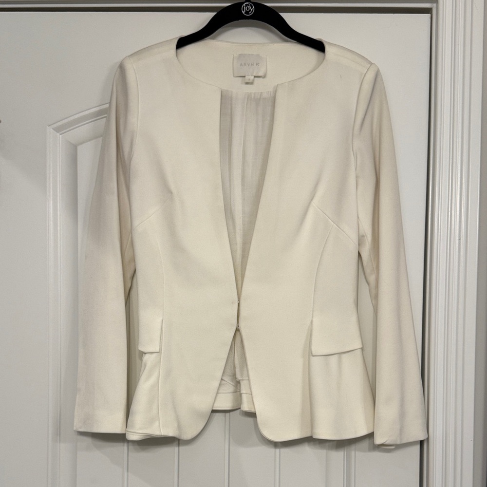 Aryn K Cream Peplum Blazer, Size S